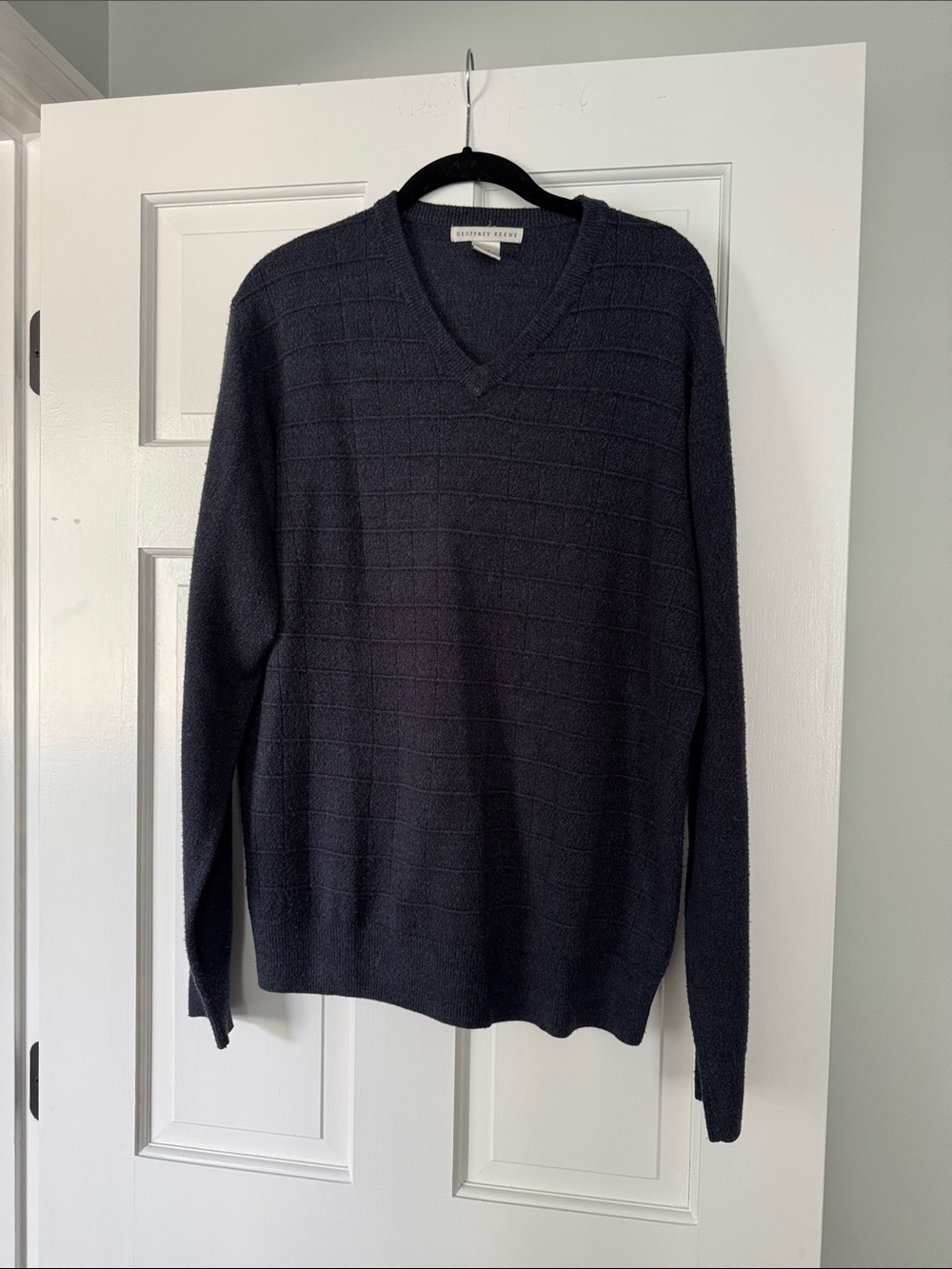 Geoffrey Beene Men’s L gray/blue v-neck sweater